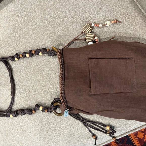 Brown raffia Shoulder Bag - Picture 7 of 9